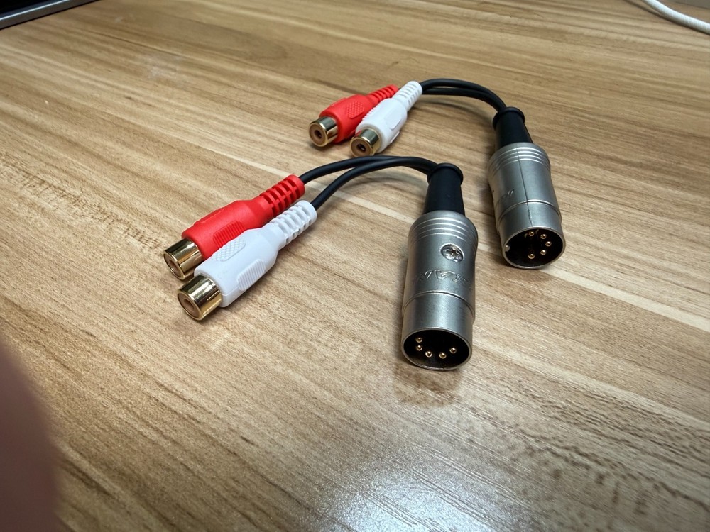 Bang Olufsen Tandberg & Others DIN to RCA Adapter 5 PIN DIN to Gold RCAs NEW!