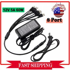 DC 12V 5A Power Supply Adapter +8 Split Power Cable For CCTV Security Camera DVR