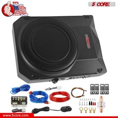 5Core 10″ 800 Watt Slim Under-Seat Powered Car/Truck Subwoofer Sub+Amp Kit
