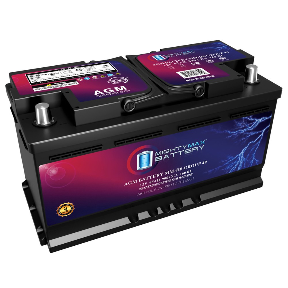 Mighty Max MM-H8 Group 49 12V 95Ah 160RC 900CCA Battery Replaces BMW 320i 06-17