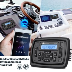 Marine Stereo Bluetooth System Boat AM FM Radio kit w/ Speaker 240W for ATV UTV