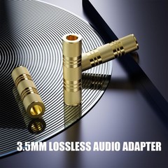 3.5mm Female To Female Aux Coupler Stereo Jack Extender Gold Plated 3 Pcs