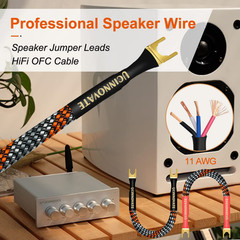 4 x HiFi OFC Speaker Jumper Cable with Spade, 21cm Speaker Cable Bridge Bi-Wi