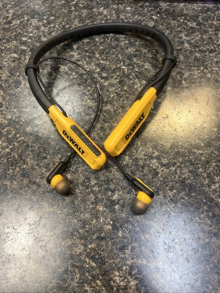 DeWalt Jobsite Pro Max Neckband Earphones in yellow and black