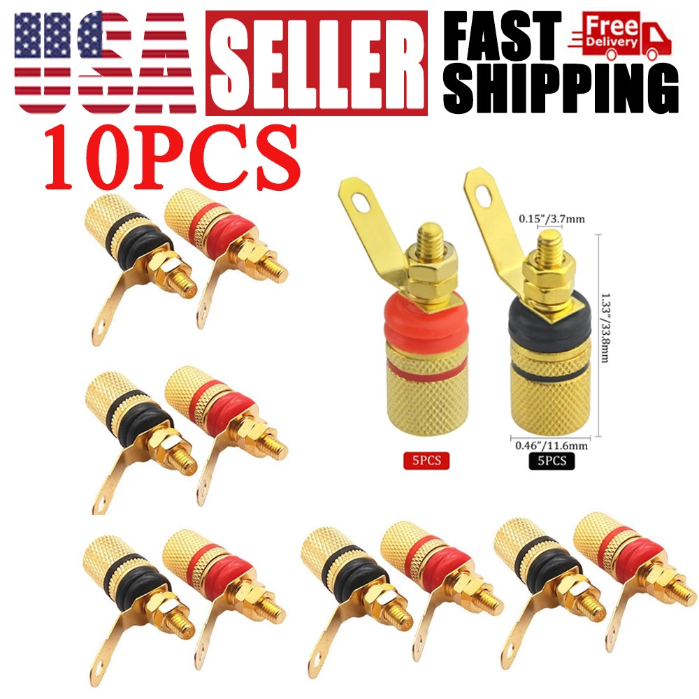 10X 4mm Banana Plug Socket Connector Amplifier Speaker Terminal Binding Post