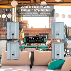 4*STUDIOFINIX 6.5″ Outdoor Bluetooth Speakers 800W Waterproof for Deck Patio