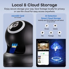 Geeni Sentinel 2K Smart Indoor Camera Auto Tracking Dual-Band 2.4GHz & 5GHz WiFi