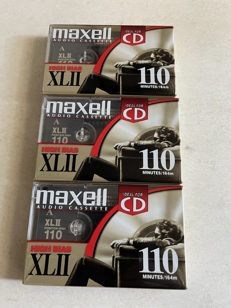 MAXELL XLII 110 High Fidelity Blank Audio Cassette Tapes Lot of 3 NEW SEALED