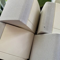 5 Bose Double Cube Speakers 1 Center and 4 Surround White Very Good Condition