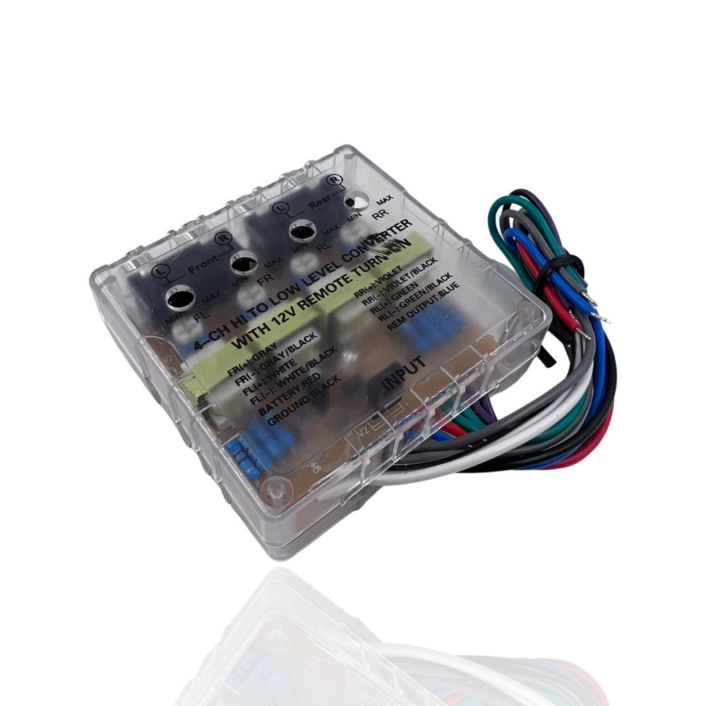 4CH Hi Low RCA Line Converter + Built-in Remote Turn-On, Ground Loop Isolator