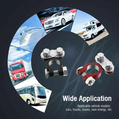2PCS Negative & Positive Car Battery Cable Terminals Top Post Connectors Clamp
