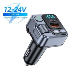 Bluetooth 5.1 FM Transmitter Car Charger – 20W PD Fast Charging & Hands-Free Mic