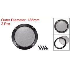 2x 6.5″ Black Car Speakers Cover Steel Mesh Sub Woofer Subwoofer Grill Protector