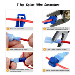 60PC T-Taps Wire Terminal Connectors Insulated 22-10 AWG Quick Splice Combo