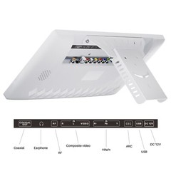 Sylvox 15.6″ Mini TV 12 Volt TV 90° Flip Down ±45° Rotatable 1080P for Mini Spa
