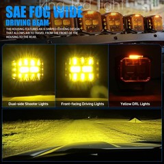 AUXBEAM 5″inch 172W Side Shooter LED Work Driving Light Spot Fog Pods Amber DRL