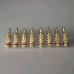 WGGE WG-009 Banana Plugs Audio Jack, 24k Gold Dual Screw Lock Speaker (12 Pairs)