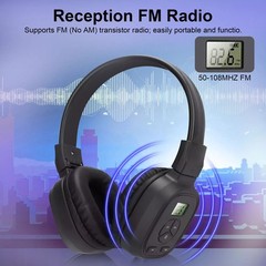 Stereo Foldable Receiver Over-Ear Headphone uses 2 AAA batteries (Not included)