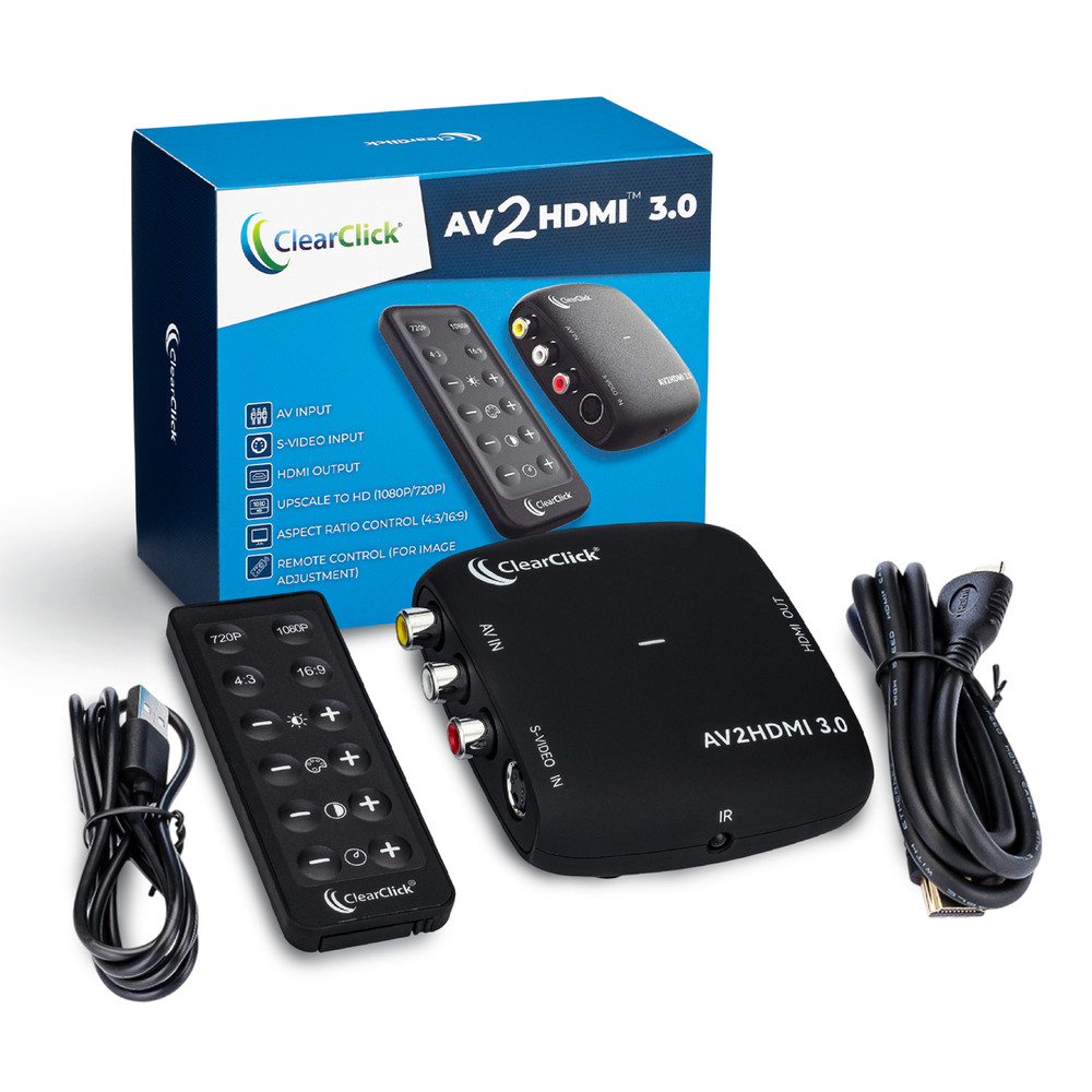 AV RCA S-Video To HDMI Converter 3.0 – AV2HDMI Adapter Cable with Remote Control