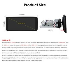 8+128GB Single 1Din Rotatable CarPlay 10.3″ Car GPS AM Stereo Radio QLED DSP GPS
