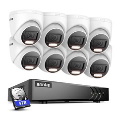 ANNKE 8CH 5MP Lite DVR Outdoor 1080P Security Camera System AI Detection H.265+
