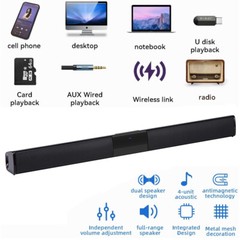 TV Surround Sound Bar Speaker System Wireless BT Subwoofer Home Theater + Remote