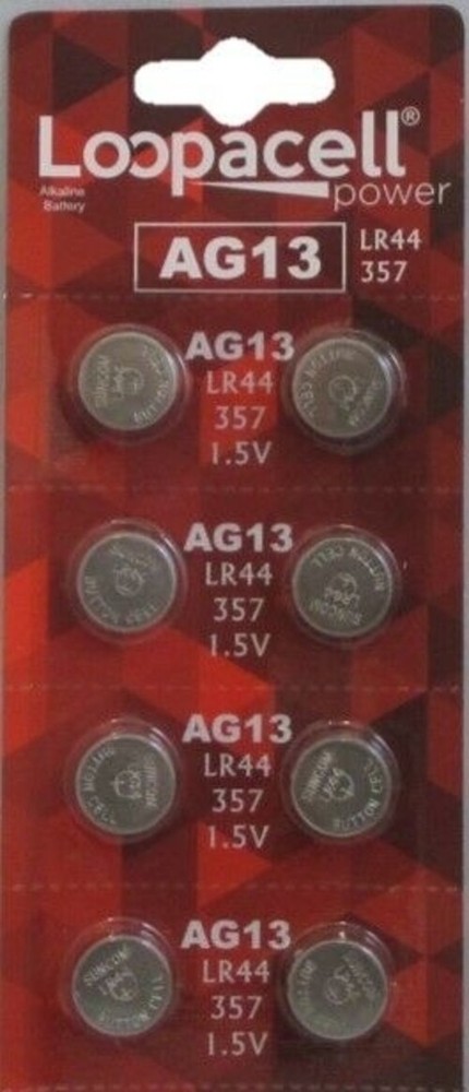 LR44 BATTERY (8 piece) LR44 357 A76 L1154 AG13 357 Alkaline Loopacell Battery