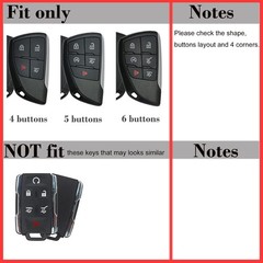 Silicone 6 Buttons Key Fob Cove Size: 6 buttonsColor: Black+Blue,with red line