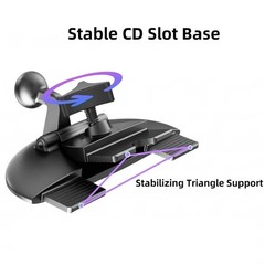 CD Slot Mount for 7-10″CarPlay Screen 360°Rotation Shockproof Car Monitor Holder