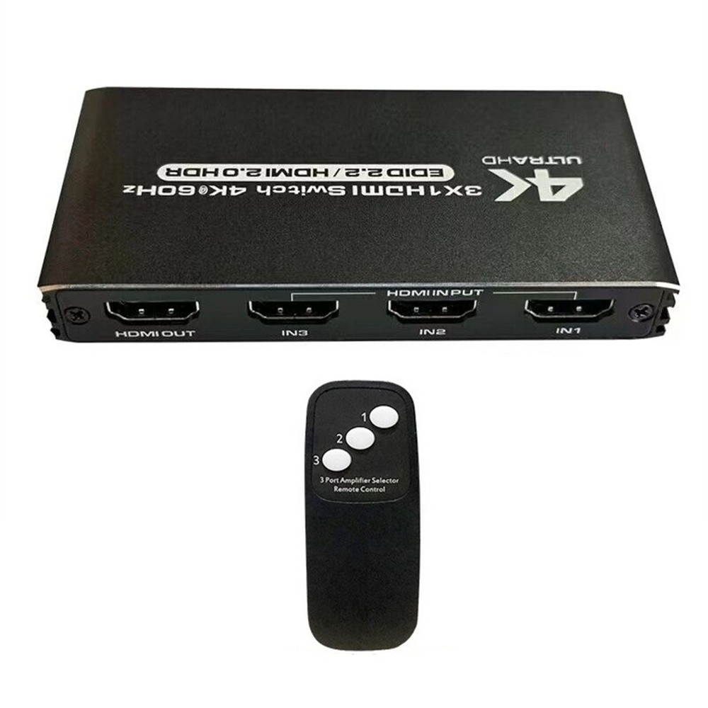 3 Port 4K 3X1 HDMI Switcher 3 In 1 Out HDMI With IR Remote Supporting HDCP2.2
