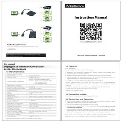 3-in-1 DisplayPort to HDMI DVI VGA Adapter Converter Cable Male to Female