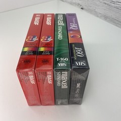 4 VHS Tape T-160 Blank NEW Sealed, 2 BASF, 1 Maxell, 1 SKC. Up To 8 Hours Record