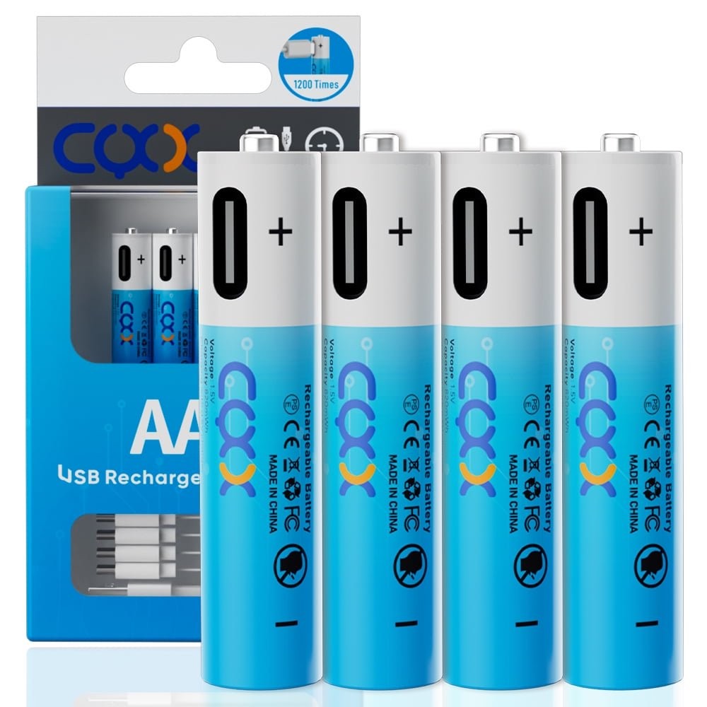 4 PCS 1.5V AA AAA USB-C Rechargeable Batteries 1.5 Volt Lithium Li-ion Battery