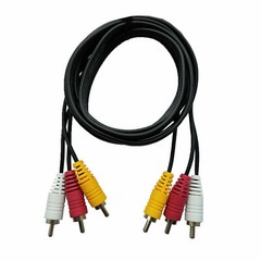 SatelliteSale AV Male to Male 3 RCA Audio Video Composite Cable Black (6 feet)