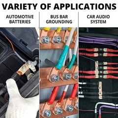 30/10PCS 1/0 AWG-3/8 Battery Lugs,Ring Wire 0 Guage Terminals,Battery Cable Ends