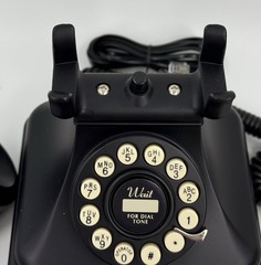 Crosley Model CR62 Classic Desk Phone Black Push Button Land Line Rotary NWOP