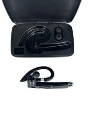 Bluetooth Wireless Ear Hook Headset with Charging Case & Digital Display Black