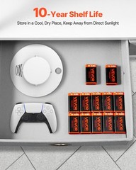 VEVOR 9V Alkaline Batteries 12Pack 9Volt Battery for Smoke Detector Long Lasting