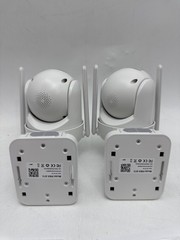 SEHMUA 2K Solar Security Cameras Wireless 2 Pack 360° View Pan RBX-S73 – White