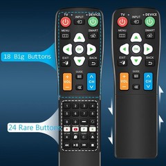 Big Button Universal Remote Control for Seniors, 2-Device Switching, 4-in-1