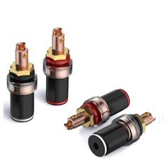 4pcs Red Copper Plated Binding Post HiFi Banana Female Adapter Speaker Terminal