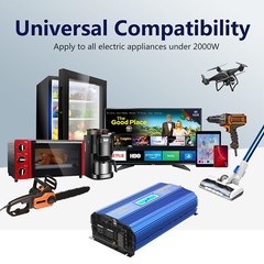 Pure Sine Wave Power Inverter 2000W/4000W 12V DC to 110V~120V AC USA Transistors