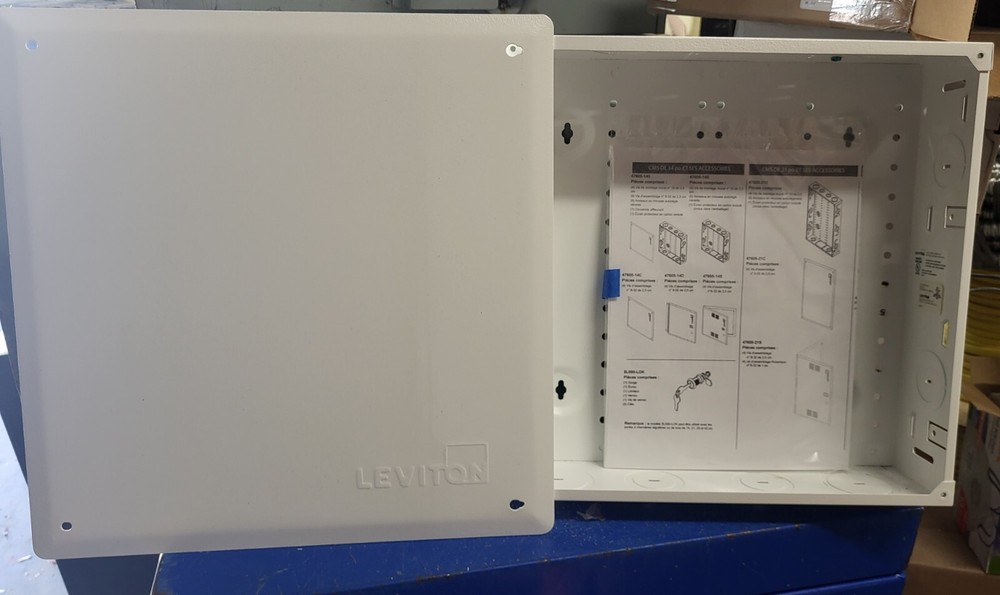 Leviton SMC Structured Media Enclosure w/Cover 14-Inch White 47605-140