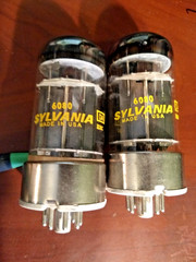 Sylvania 6080 Vacuum Tube, Triple Mica, Ceramic Base code DA EBC Tests GOOD USA