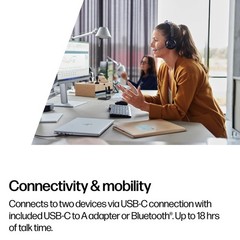 Poly Voyager Focus 2 USB-C-C Headset +USB-C/A Adapter +Charging Stand