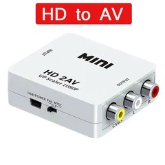 Adapter 1080P RCA AV to HDMI Converter Composite Audio Video CVBS Hub with USB