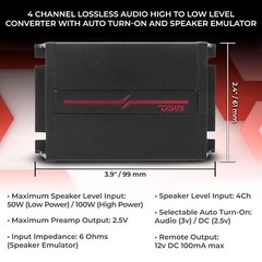 DS18 QHL4 4-Channel Lossless Audio High To Low Level Converter
