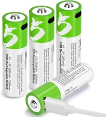 12 PACK! USB AA Li-ion Rechargeable Batteries 1.5V 2600mWh Type C Cable Battery