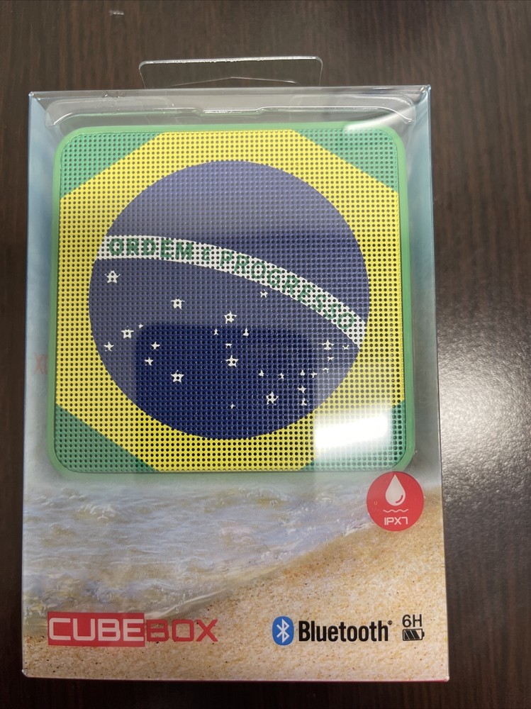 Nakamichi Portable Bluetooth Cube Speaker – Green With Brazil Flag