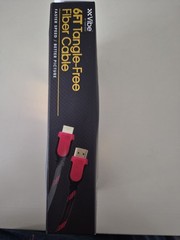 VIBE 6ft Tangle-Free Fiber Cable HDMI 1080 High Speed w/Ethernet 1080P BRAND NEW